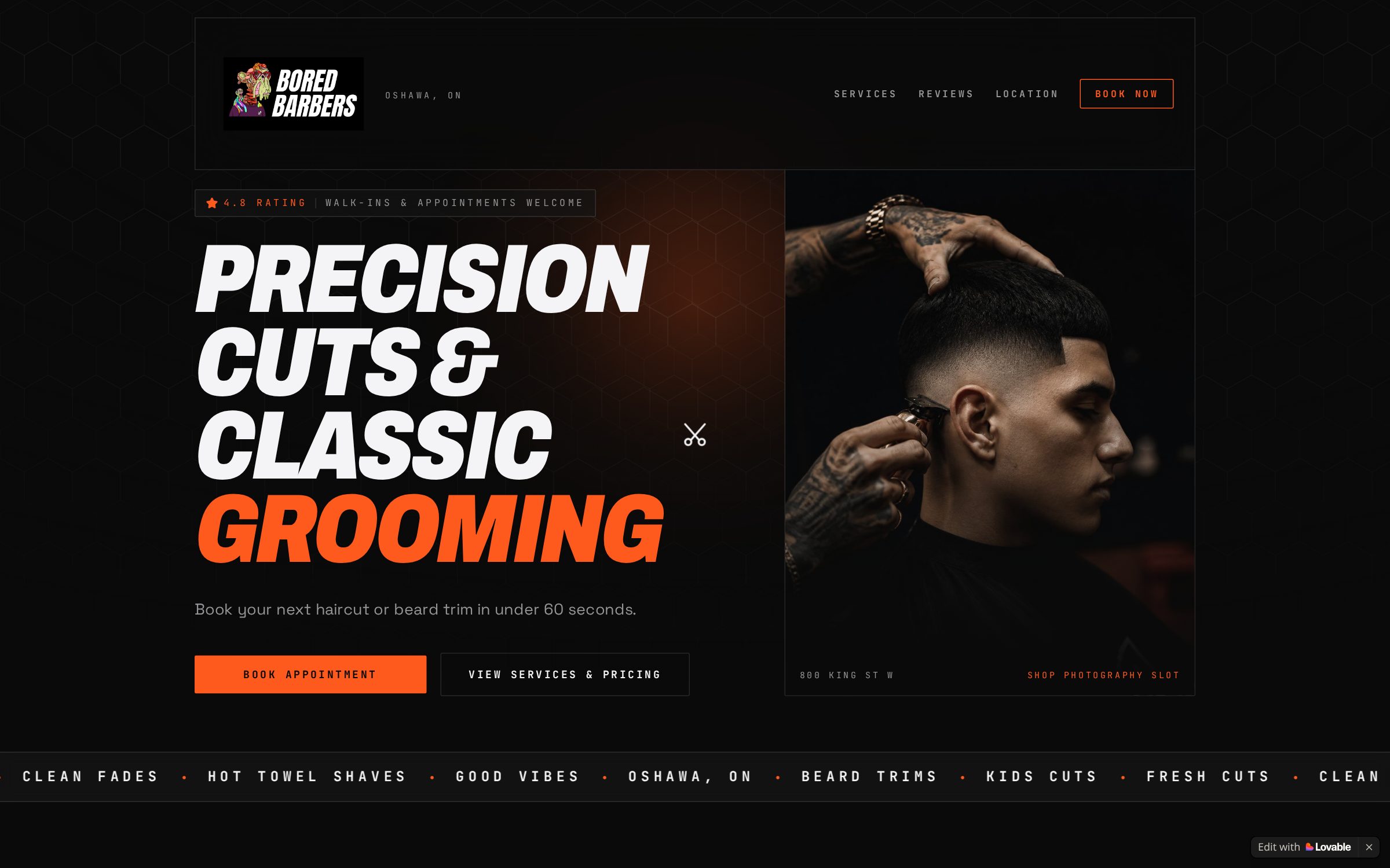 Bored Barbers current website