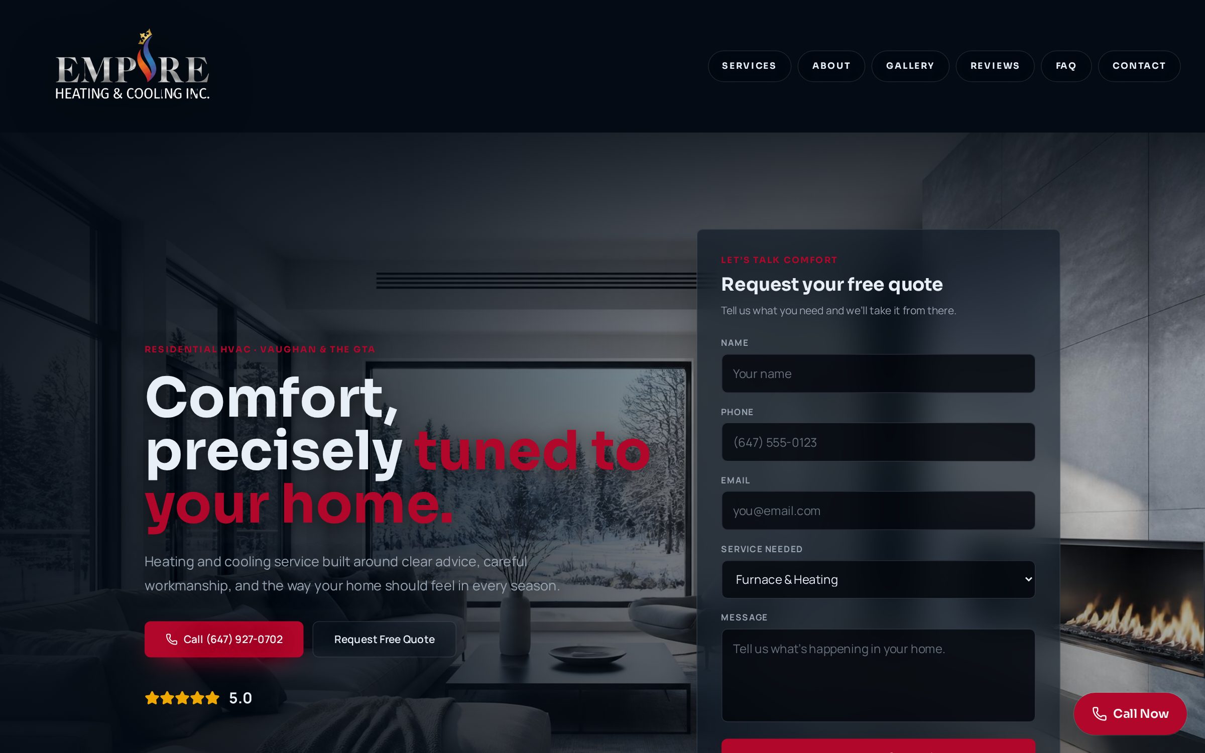 Empire Heating & Cooling current website