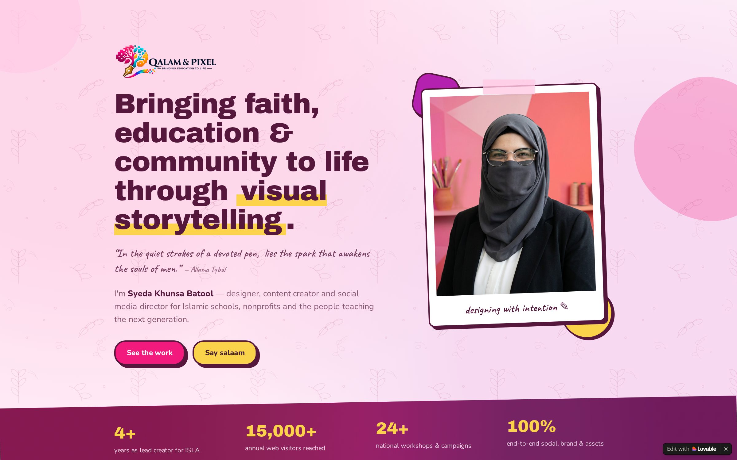 Qalam & Pixel current website